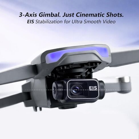3-Axis Gimbal GPS Drone with 4K Camera YIKKEON Drone, 10000FT Range, 90Min Flight Time with 3 Batteries, 4.5" HD Screen Remote, Auto Return, Follow Me, Brushless Motor, 5G FPV, Foldable RC Quadcopter for Beginners - Under 249g in Kuwait