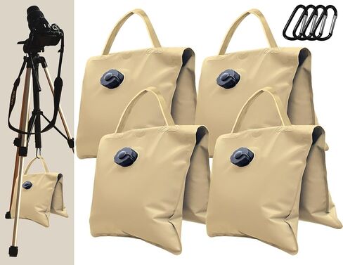 Eurmax USA 4Pcs Pack Water Weight Bags for Light Stand Photography Video Equipment,Heavy Duty Saddlebag for Backdrop Stand,Photo Tripod,Canopy,Umbrella Base,Fishing Chair,Picnic Table and etc(Black) in Kuwait