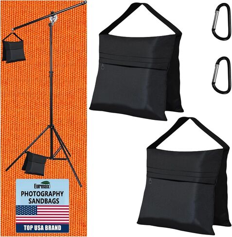 Eurmax USA 2-Pack Sandbag Weights,Photography SandBags for Light Stands and Video Equipments,Heavy Duty Saddlebags for Backdrop Stand,Tripod,Canopy,Umbrella Base,Fishing Chair and Picnic Table in Kuwait