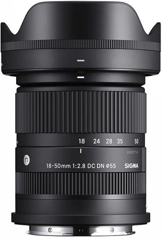 Sigma 18-50mm f/2.8 DC DN Contemporary Lens for Sony E - Bundle with 55mm Filter Kit, Case, Cleaner, Cleaning kit, Movo Sling Strap, Cap Tether in Kuwait