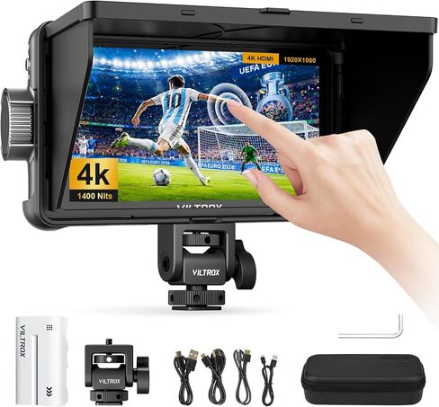 VILTROX DC-550 Pro II 5.5" 1400 Nits Camera Field Monitor with Camera Control 4K@60 HDMI 2.0 Touchscreen HD Display 3D LUT Onion Skin Vertical UI, Waveform & 160° Wide View Angle DSLR Monitor in Kuwait