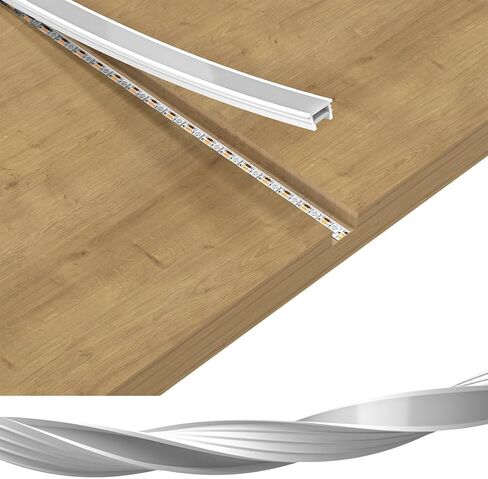 BTF-LIGHTING Silicone LED Channel System 9.8Ft for ≤5mm Width LED Strip | Flexible LED Neon Rope Channel Diffuser, Spotless Milky White Cover for Kitchen Cabinet, Rooms, and Patio(No LED Strip) in Kuwait