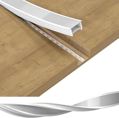 BTF-LIGHTING Silicone LED Channel System 9.8Ft for ≤5mm Width LED Strip | Flexible LED Neon Rope Channel Diffuser, Spotless Milky White Cover for Kitchen Cabinet, Rooms, and Patio(No LED Strip) in Kuwait