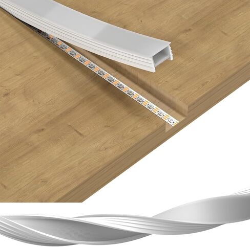 BTF-LIGHTING Silicone LED Channel System 9.8Ft for ≤5mm Width LED Strip | Flexible LED Neon Rope Channel Diffuser, Spotless Milky White Cover for Kitchen Cabinet, Rooms, and Patio(No LED Strip) in Kuwait