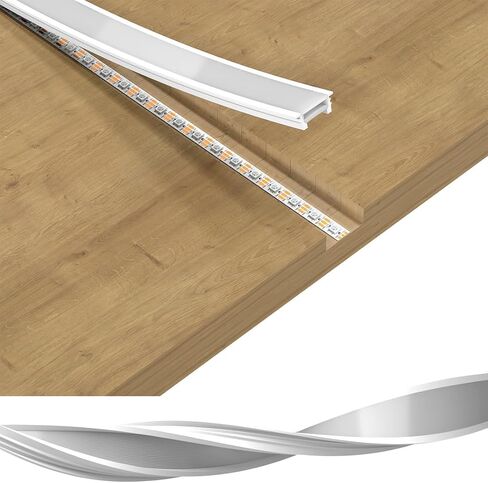 BTF-LIGHTING Silicone LED Channel System 9.8Ft for ≤5mm Width LED Strip | Flexible LED Neon Rope Channel Diffuser, Spotless Milky White Cover for Kitchen Cabinet, Rooms, and Patio(No LED Strip) in Kuwait