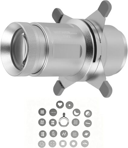 NEEWER Basics Spotlight Conical Optical Snoot Only for FL10/FL20/FL10P Photography Flashlight, 4X Brighter Projector Attachment with Adjustable Focus, 30° Beam Angle, 20 Metal Gobos, LS01 in Kuwait