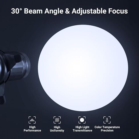 NEEWER Basics Spotlight Conical Optical Snoot Only for FL10/FL20/FL10P Photography Flashlight, 4X Brighter Projector Attachment with Adjustable Focus, 30° Beam Angle, 20 Metal Gobos, LS01 in Kuwait