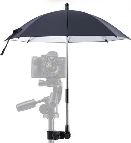 20" Diameter Camera Umbrella with Clamp Flexible Adjustable Tripod Gooseneck Camera Rain Cover Hot Shoe Sun Shade Protector Umbrella Chair Clamp Outdoor Filming DSLR Chameleon Mirrorless in Kuwait