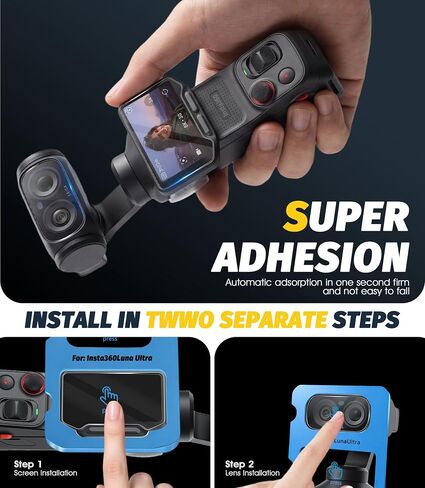 (3 Sets) Orzero Tempered Glass Protector Compatible for Insta360 Luna Ultra, Screen & Lens Protector De Pantalla [EZ Install] with Auto Alignment Tool 9 Hardness High Definition Anti-Scratch Bubble Free in Saudi Arabia