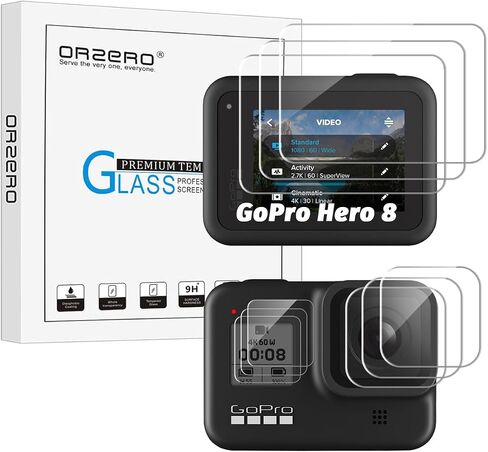 Orzero (3+3+3 Compatible for Gopro Lit Hero, 3 Packs Display Screen Protector +3 Packs Camera Lens Protector +3 Packs Flash Lamp Protector, Tempered Glass 9H High Definition Bubble-Free Anti-Scratch in Kuwait
