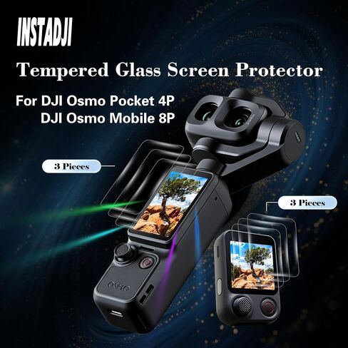 Screen Protector for DJI Osmo Pocket 4P&Osmo FrameTap/DJI Osmo Mobile 8P(6 Pack), Osmo Pocket 4 Pro Accessories Tempered Glass Screen Protective Cover,Ultra HD, 9H Hardness,Touch Sensitive in Kuwait