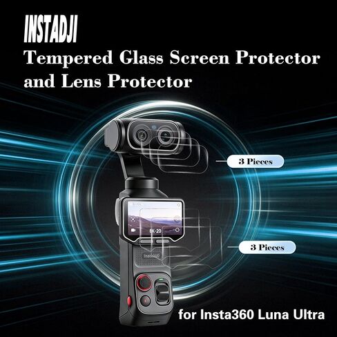 Lens Screen Protector for Insta360 luna Ultra Accessories(6 Pack),Insta 360 luna Ultra Tempered Glass Screen Protector,Ultra HD, Full Protection, 9H Hardness, Scratch Resistant in Kuwait