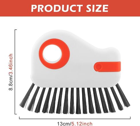 2Pcs 2 in 1 Groove Cleaning Brush, Window Track Cleaning Tools with Hidden Scraper, Multifunctional Hard Bristle Grip Brush for Sliding Door Track, Window Sill in Kuwait