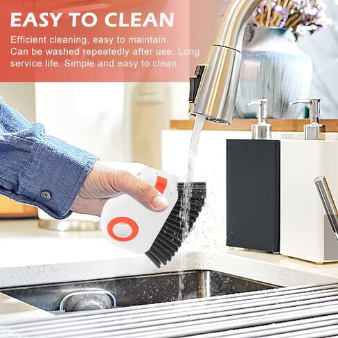 2Pcs 2 in 1 Groove Cleaning Brush, Window Track Cleaning Tools with Hidden Scraper, Multifunctional Hard Bristle Grip Brush for Sliding Door Track, Window Sill in Kuwait