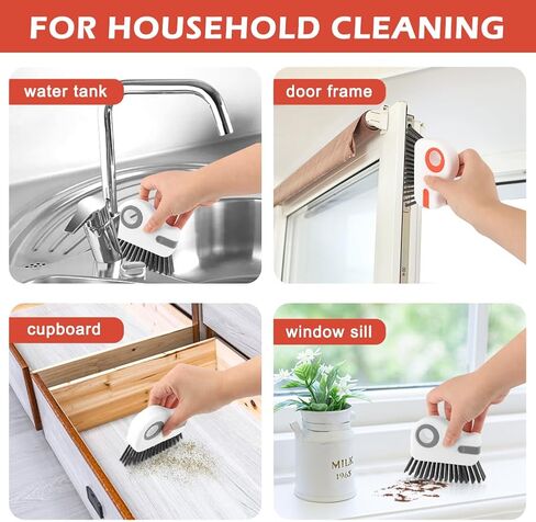 2Pcs 2 in 1 Groove Cleaning Brush, Window Track Cleaning Tools with Hidden Scraper, Multifunctional Hard Bristle Grip Brush for Sliding Door Track, Window Sill in Kuwait