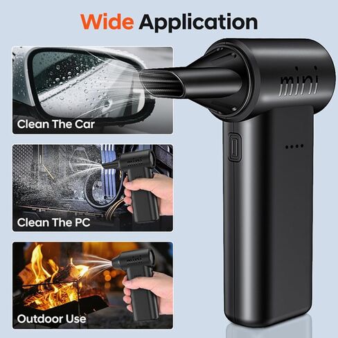 Compressed Air Duster, 150,000RPM Ultra-Powerful Cordless Electric Air Duster, 3 Gears Adjustable, Mini Blower with Fast Charging, Electric Duster for PC, Keyboard, Car, House, Outdoor in Kuwait