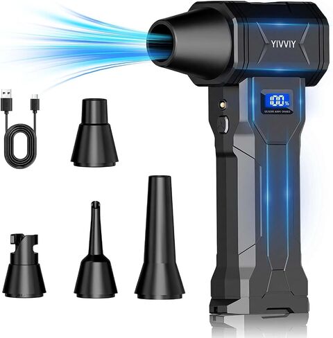 Handheld 4-Gear Powerful Electric Air Blower Dust Blower, 120000RPM Fast Charge Cordless Compressed Air Duster Cleaner Widely Used for Indoor Outdoor Vehicle Electronic Cleaning in Kuwait
