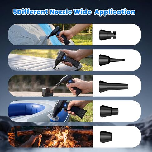 Handheld 4-Gear Powerful Electric Air Blower Dust Blower, 120000RPM Fast Charge Cordless Compressed Air Duster Cleaner Widely Used for Indoor Outdoor Vehicle Electronic Cleaning in Kuwait