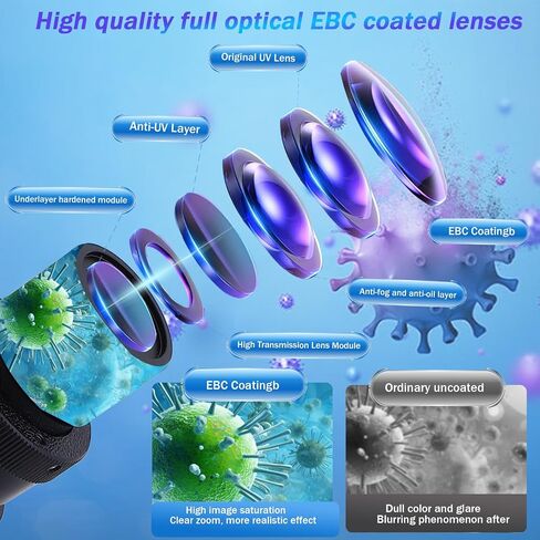 Compound Trinocular Microscope, 40X-5000X Magnification, Research Grade Professional Microscope with USB Camera and Mechanical Stage, Microscope for Adults in Kuwait