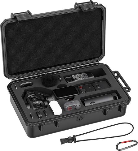 AMAZEAR Waterproof Hard Case Compatible with DJI OSMO Pocket 4P, Pocket4 Pro Creator Combo Accessories Small Hard Shell Cover Travel Hardcase for Carrying, Protection, Storage, Organization, Black in Kuwait
