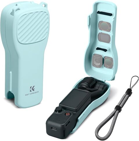 K&F CONCEPT Protective Case Compatible with DJI Osmo Pocket 4 & Pocket 3 | Hard Shell Carry Case with Built-in Filter Storage, PC Protective Cover with Soft Lining, Travel Storage Case, PT61 in Kuwait