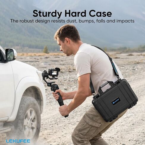 Lekufee Waterproof Hard Carrying Case for GoPro Fluid Pro AI 3-Axis Gimbal Stabilizer, Gopro Hero 13/12/11/10/9 Camera, Mission 1 PRO,Media Mod, and other Accessories(Case Only) in Kuwait