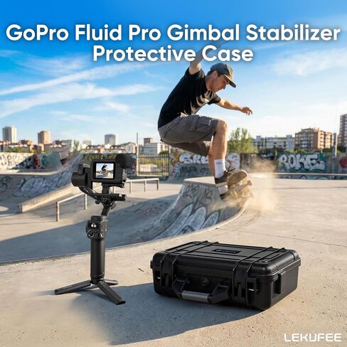 Lekufee Waterproof Hard Carrying Case for GoPro Fluid Pro AI 3-Axis Gimbal Stabilizer, Gopro Hero 13/12/11/10/9 Camera, Mission 1 PRO,Media Mod, and other Accessories(Case Only) in Kuwait