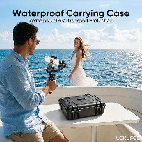 Lekufee Waterproof Hard Carrying Case for GoPro Fluid Pro AI 3-Axis Gimbal Stabilizer, Gopro Hero 13/12/11/10/9 Camera, Mission 1 PRO,Media Mod, and other Accessories(Case Only) in Kuwait
