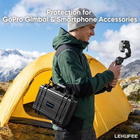 Lekufee Waterproof Hard Carrying Case for GoPro Fluid Pro AI 3-Axis Gimbal Stabilizer, Gopro Hero 13/12/11/10/9 Camera, Mission 1 PRO,Media Mod, and other Accessories(Case Only) in Kuwait