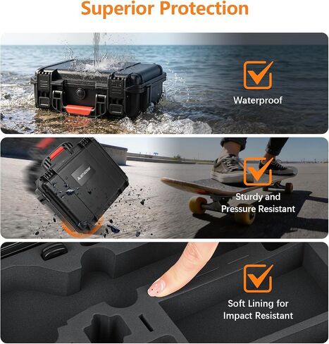 AMAZEAR Waterproof Hard Case Compatible with DJI OSMO Pocket 4P/4/Xtra Muse, Pocket4P Creator Combo Accessories Dual-Layer Hard Shell Cover Travel Box for Carrying, Protection, Storage, Organization in Kuwait