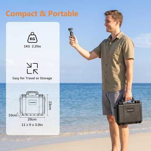 AMAZEAR Waterproof Hard Case Compatible with DJI OSMO Pocket 4P/4/Xtra Muse, Pocket4P Creator Combo Accessories Dual-Layer Hard Shell Cover Travel Box for Carrying, Protection, Storage, Organization in Kuwait