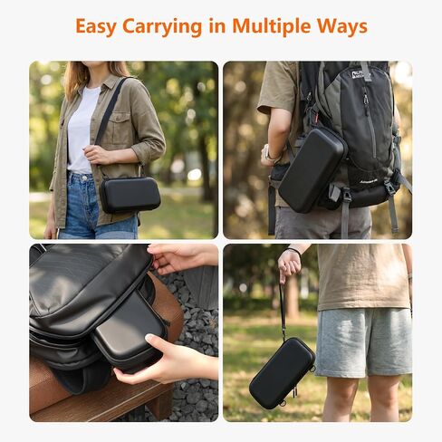 AMAZEAR Carry Case for DJI OSMO Pocket 4P, Pocket 4 Pro Accessories Compact Hard Shell Cover Travel Bag for Pocket4 / Xtra Muse with Shoulder Strap, Storage, Organization, Protection, Black in Kuwait