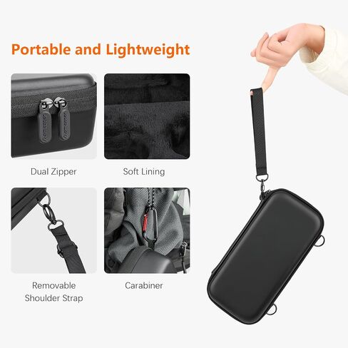 AMAZEAR Carry Case for DJI OSMO Pocket 4P, Pocket 4 Pro Accessories Compact Hard Shell Cover Travel Bag for Pocket4 / Xtra Muse with Shoulder Strap, Storage, Organization, Protection, Black in Kuwait