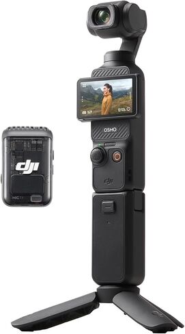 DJI Osmo Pocket 3, Vlogging Cameras with 1'' CMOS & 4K/120fps Vlog Camera, 3-Axis Stabilization, Fast Focusing, Face/Object Tracking, with Carrying Case, Screen Protector, Filter Kit in Kuwait