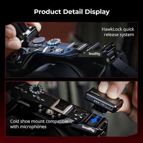 SmallRig R6 V HawkLock Quick Release Cage for Canon R6 V, Aluminum Alloy Full Camera Cage, Quick Release Plate for Arca & Cold Shoe Mount & NATO Rails, for DJI RS Stabilizer - 6372 in Kuwait