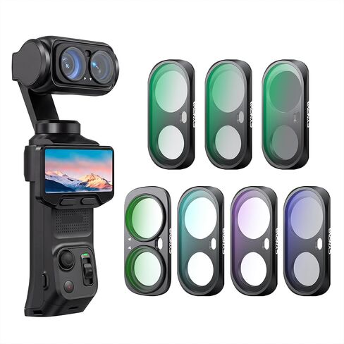 CYNOVA Luna Ultra Filters Kit for Insta360 Luna Ultra Accessories, 7-Piece | Include Adjustable CPL, UV, Black Mist 1/4, ND8, ND16, ND32 & Light Pollution Filters, Magnetic Quick-Release Lens Filter Set in Kuwait
