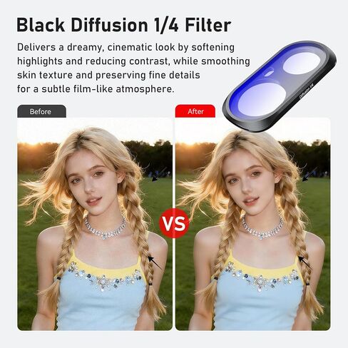 CYNOVA Luna Ultra Filters Kit for Insta360 Luna Ultra Accessories, 7-Piece | Include Adjustable CPL, UV, Black Mist 1/4, ND8, ND16, ND32 & Light Pollution Filters, Magnetic Quick-Release Lens Filter Set in Kuwait