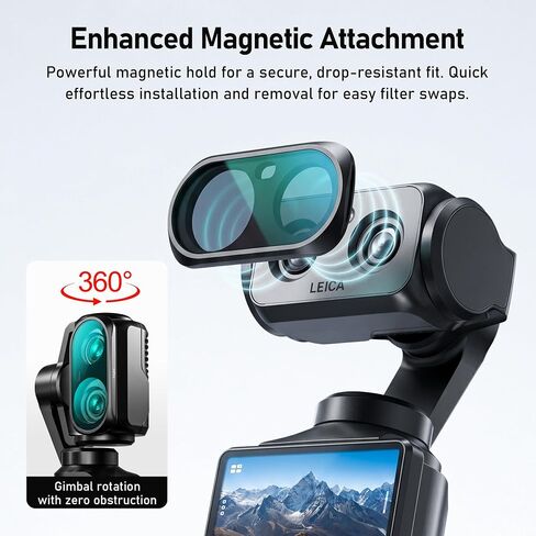 CYNOVA Luna Ultra Filters Kit for Insta360 Luna Ultra Accessories, 7-Piece | Include Adjustable CPL, UV, Black Mist 1/4, ND8, ND16, ND32 & Light Pollution Filters, Magnetic Quick-Release Lens Filter Set in Kuwait