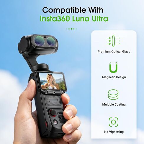 Black Mist Filter Diffusion 1/4 for Insta360 Luna Ultra Accessories, Magnetic Creative Mist Cinematic Effect Filters Luna Ultra Creator for Insta 360 Vlog Photography in Kuwait