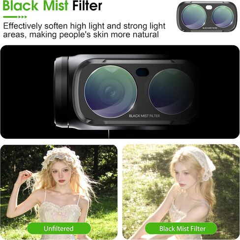 Black Mist Filter Diffusion 1/4 for Insta360 Luna Ultra Accessories, Magnetic Creative Mist Cinematic Effect Filters Luna Ultra Creator for Insta 360 Vlog Photography in Kuwait