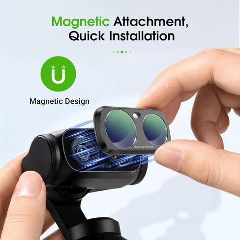 Black Mist Filter Diffusion 1/4 for Insta360 Luna Ultra Accessories, Magnetic Creative Mist Cinematic Effect Filters Luna Ultra Creator for Insta 360 Vlog Photography in Kuwait
