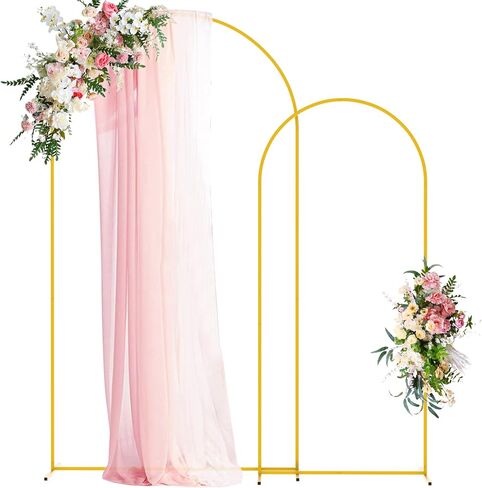 Wedding Arch Backdrop Stand 7.2FT,6FT,6FT Gold Metal Arch Stand Set | Metal Arch Backdrop Stand Set of 3 Balloon Arch Frame for Wedding Ceremony Birthday Party Bridal Baby Shower Decor in Kuwait