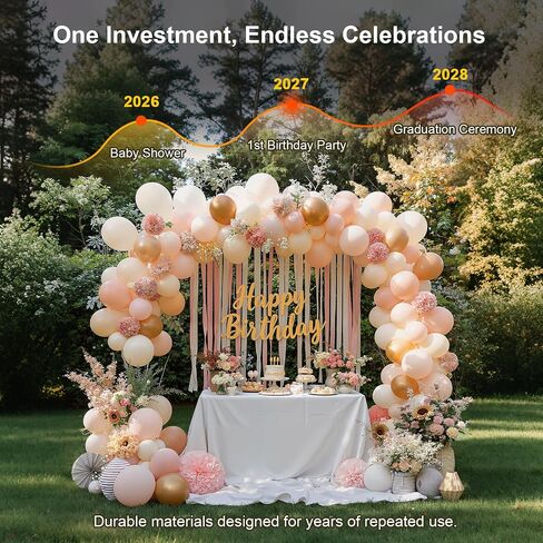 Upgraded Balloon Arch Kit, Large Adjustable Stand with Base, 10Ft Wide & 9FT Tall for Birthday, Wedding and School Welcome Party Decorations in Kuwait