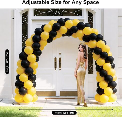 Upgraded Balloon Arch Kit, Large Adjustable Stand with Base, 10Ft Wide & 9FT Tall for Birthday, Wedding and School Welcome Party Decorations in Kuwait