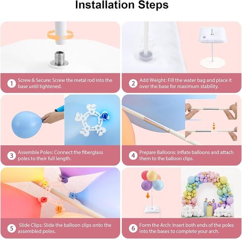 Upgraded Balloon Arch Kit, Large Adjustable Stand with Base, 10Ft Wide & 9FT Tall for Birthday, Wedding and School Welcome Party Decorations in Kuwait