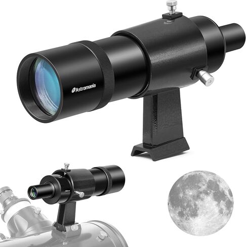 Astromania Finderscope for Astronomy Telescope 9x50 Straight-Through Finder | Not-Corrected Image Optical Viewfinder,Wide Field of View with Crosshairs,Fully Multi-Coated Lense,Screws for Easy Adjustment in Saudi Arabia