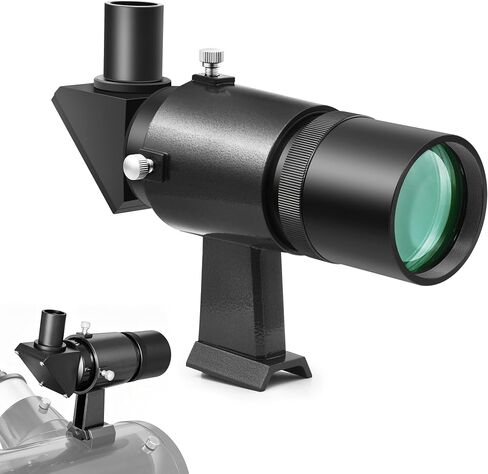 Astromania Finderscope for Astronomy Telescope 9x50 Straight-Through Finder | Not-Corrected Image Optical Viewfinder,Wide Field of View with Crosshairs,Fully Multi-Coated Lense,Screws for Easy Adjustment in Saudi Arabia