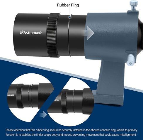 Astromania Finderscope for Astronomy Telescope 9x50 Straight-Through Finder | Not-Corrected Image Optical Viewfinder,Wide Field of View with Crosshairs,Fully Multi-Coated Lense,Screws for Easy Adjustment in Saudi Arabia