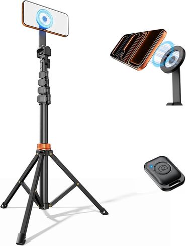 VIMOSE 66" Magnetic Phone Tripod, Tripod for iPhone with Remote & Strong Magnetic Holder for Magsafe, Stable Cell Phone Tripod for Video Recording in Kuwait