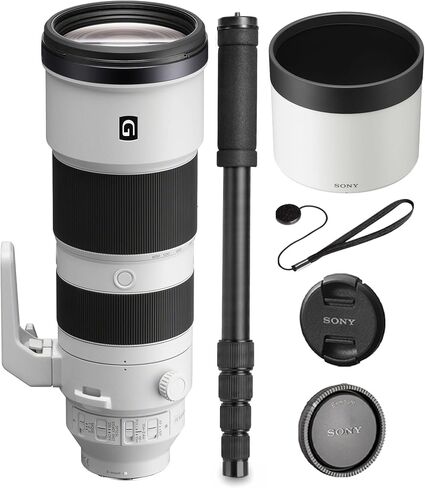 Sony FE 200-600mm f/5.6-6.3 G OSS Lens Bundle | Full-Frame Super Telephoto Zoom with Optical SteadyShot & Advanced G Optics | for Wildlife & Sports (SEL200600G) + Filter Kit + Monopod + Cap Keeper in Kuwait